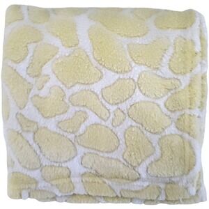 Nuby Yellow White Giraffe Print Baby Blanket Security Lovey Unisex Soft htf